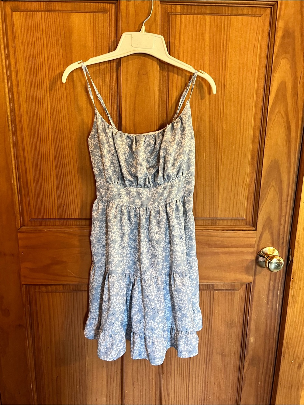 Blue Floral Spaghetti Strap Sundress